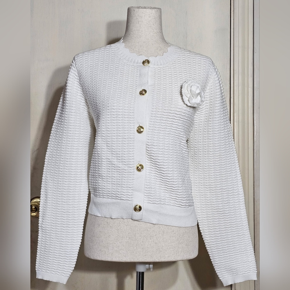 (NWOT) Rachel Zoe - White Knit Sweater Cardigan (NWOT)